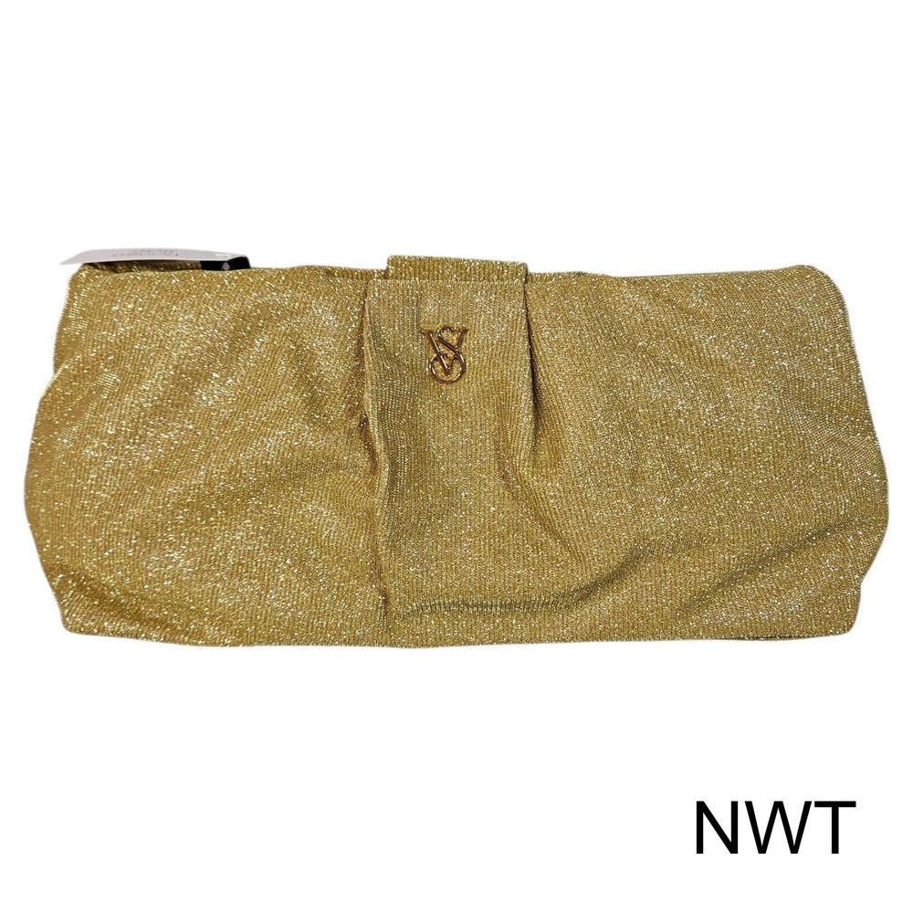 NWT Victoria's Secret VS‎ Glam Glitter Gold Evening Clutch Purse Valentine's Day